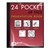 Better Office Products Presentation Book W/Clear Frt Pocket, 24 Pockets, Black, 8.5in. x 11in. Clear-Pockets 32020